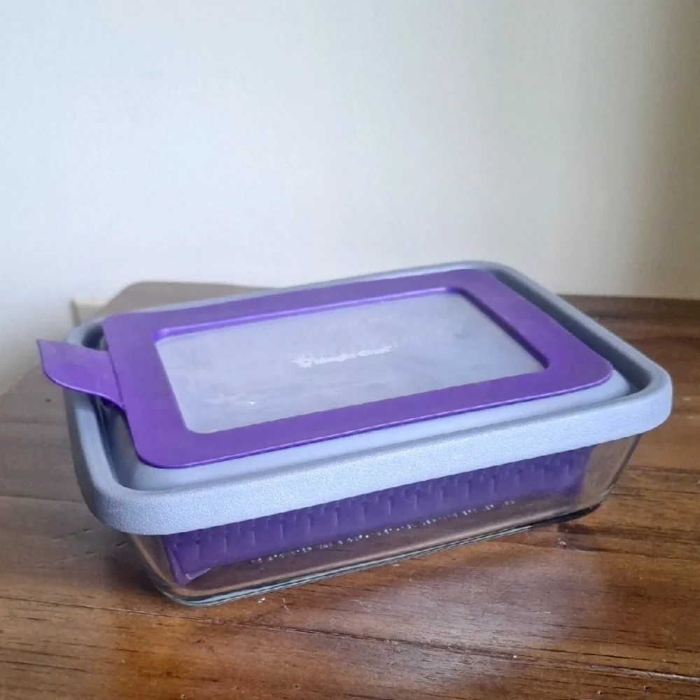Magic Chef 6-cup Steam Purple Microwave Glass Cookware & Storage Container